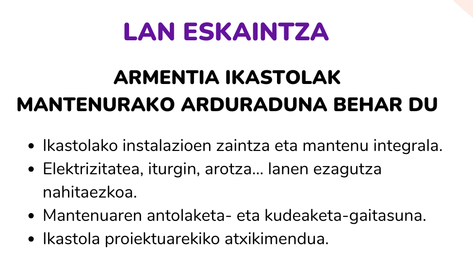 MantenuLanEskaintza